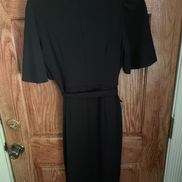 Donna Morgan Crepe Faux Wrap Dress - Picture 4 of 6